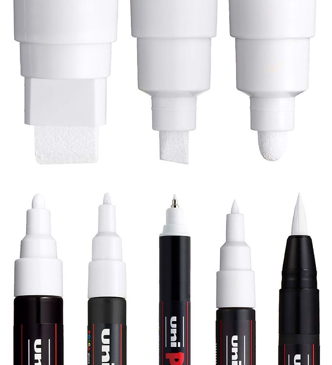 POSCA 8 Set of White in Assorted Nib Sizes