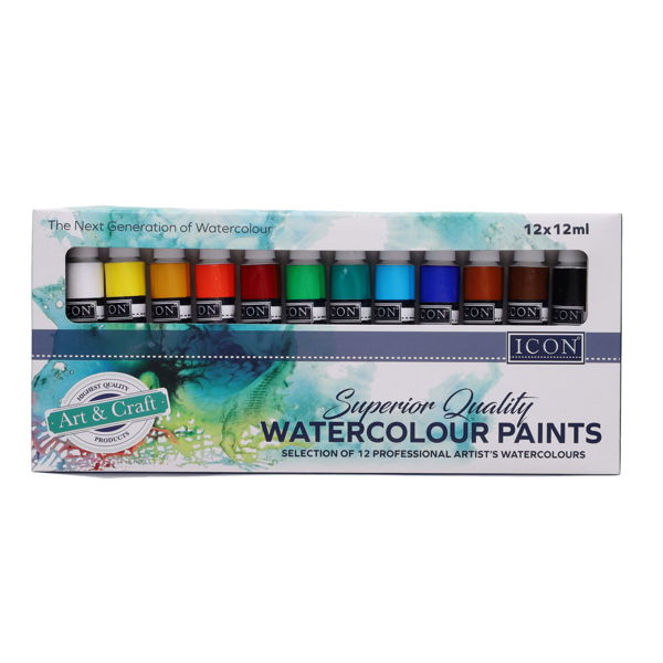 Icon Box 12x12ml Watercolour Paints