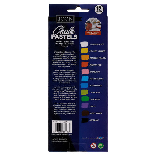 Chalk Pastels - Coloured (12 Pack)