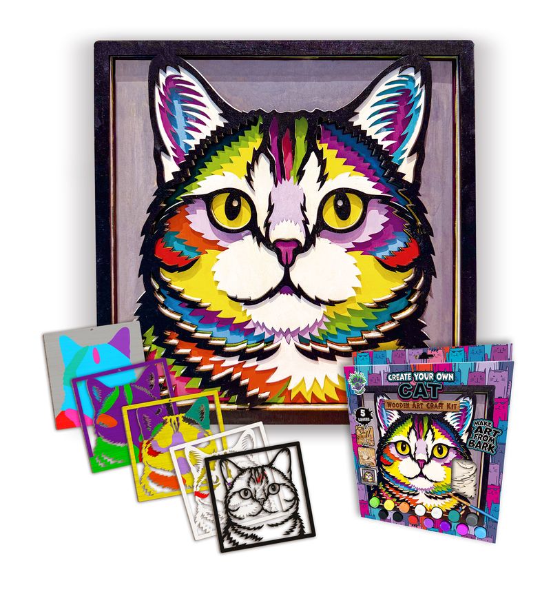 Splat Planet Wood Art Kit - Cat