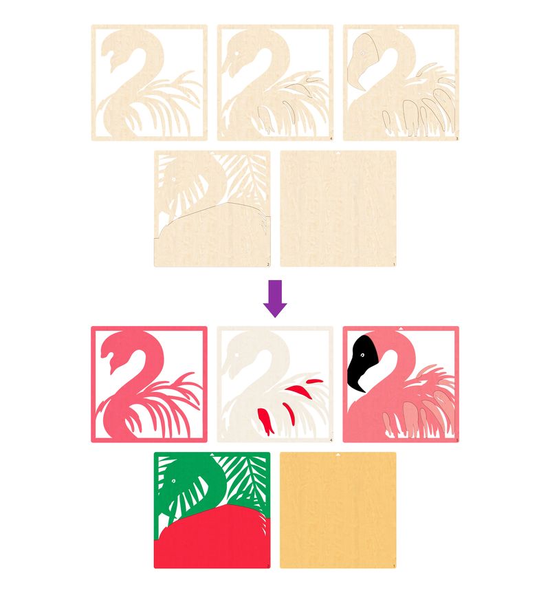 Splat Planet Wood Art Kit - Flamingo