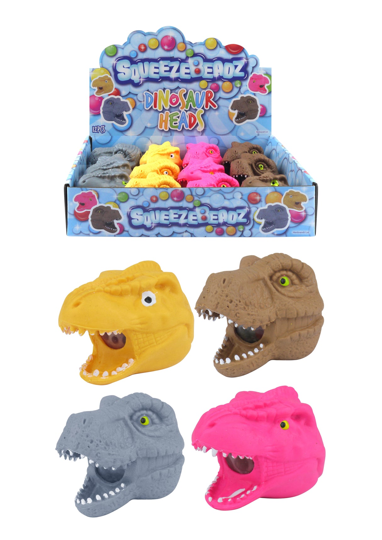 Squeeze Dino Head With Beads