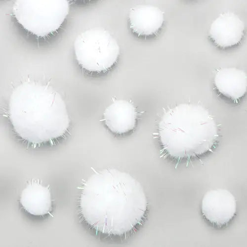 Glitter Snowball Pom Poms (Pack of 100)