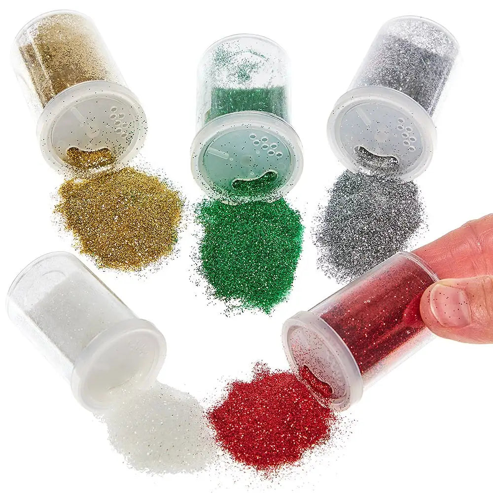 Glitter Shakers - Christmas Colours (Pack of 5)