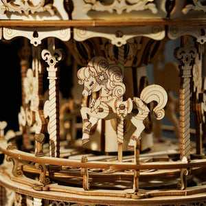 Romantic Carousel 3D Wooden Puzzle Music Box