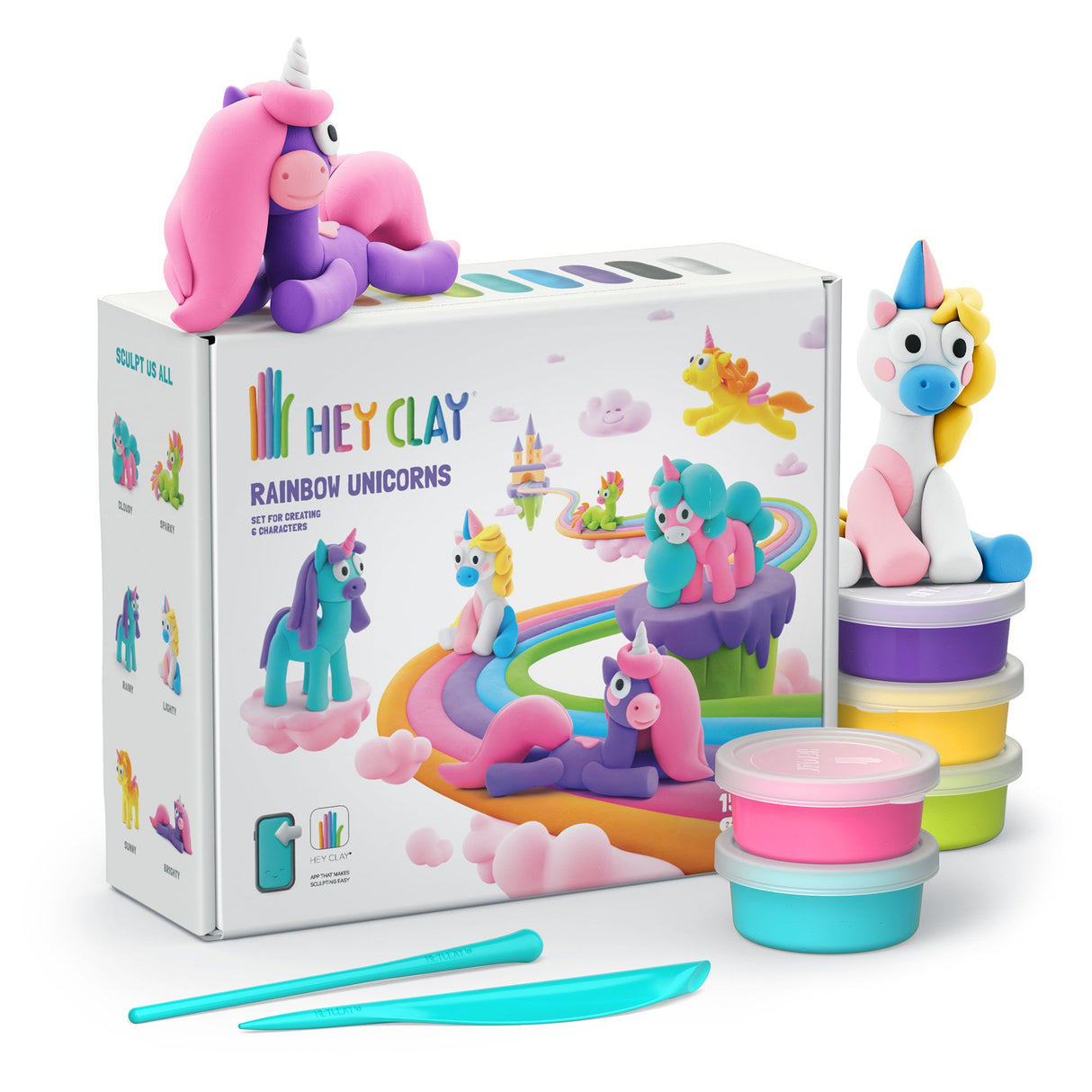 Hey Clay - Rainbow Unicorns Set (15 Cans)