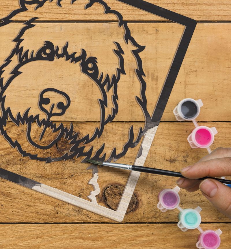 Splat Planet Wood Art Kit - Doodle Dog