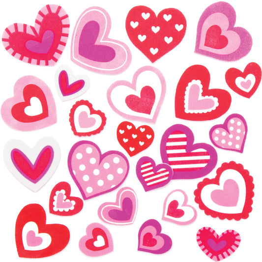 Baker Ross Heart Shape Pink Foam Stickers (Pack of 120)