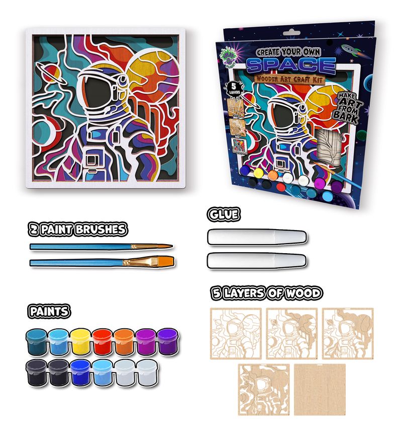 Splat Planet Wood Art Kit - Space