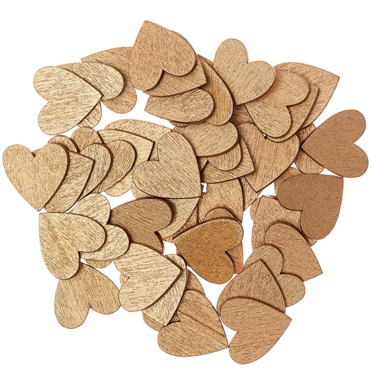 Gold Wooden Heart Shapes