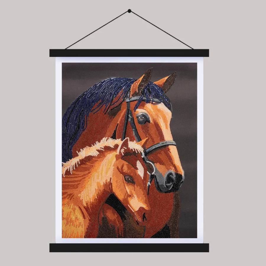 Crystal Art Scroll Kit 40x50cm - Chestnut Mares