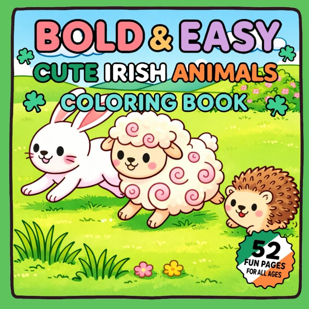 Bold & Easy: Cute Irish Animals Colouring Book