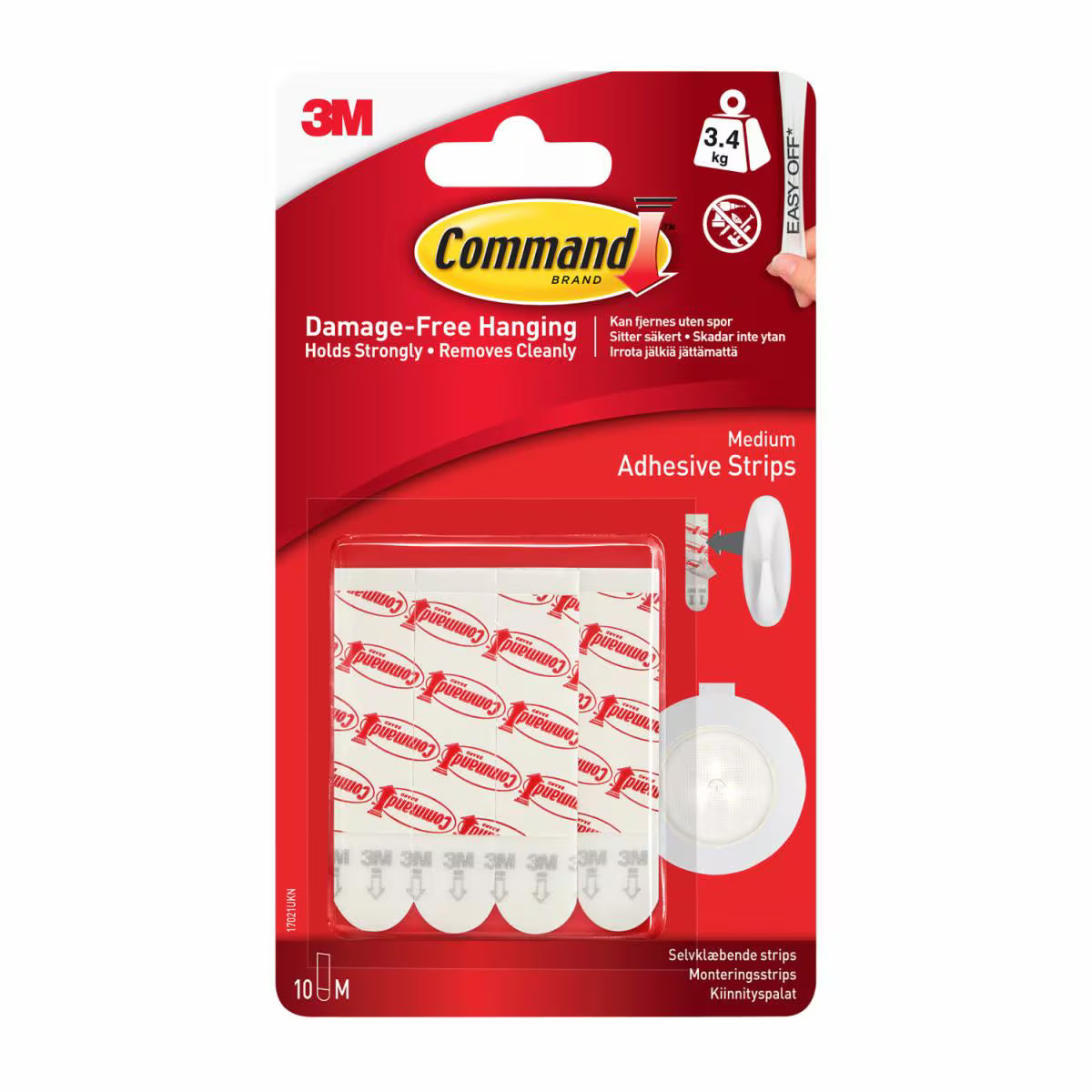 Command Adhesive and Refill Strips Medium 17021P 70x15mm