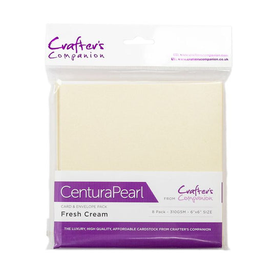Centura Pearl Card & Envelope 8PK - 6x6 - Fresh Cream