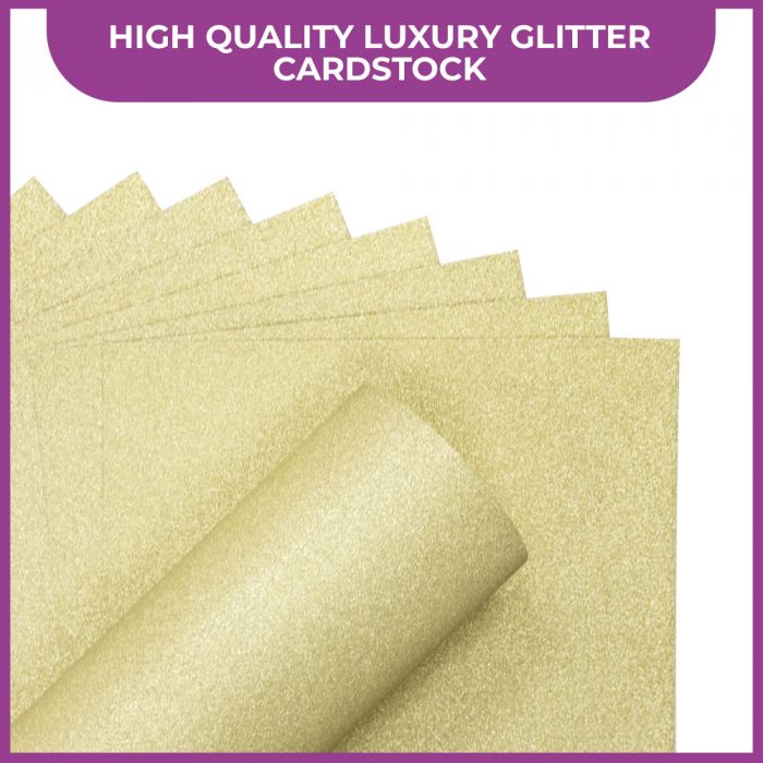 Crafters Companion Glitter Card 10 Sheet Pack - Ivory