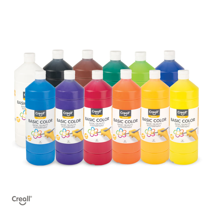 Creall Basic Colour Poster Paint - Assorted Colours (12 x 1000ml)