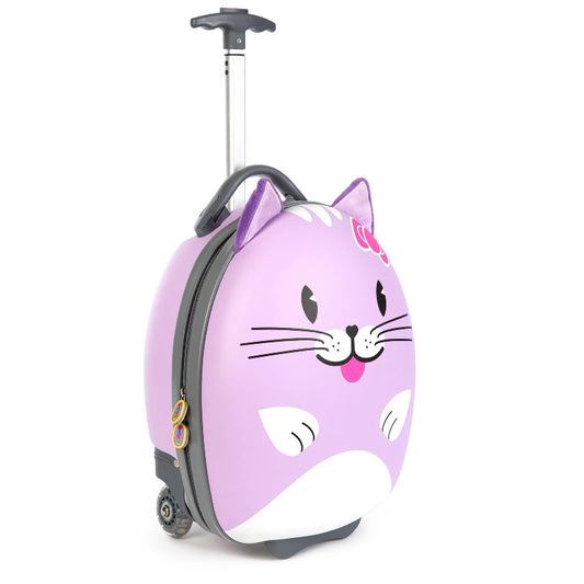 Boppi Tiny Trekker Kids Luggage Travel Suitcase Carry On Purple Cat