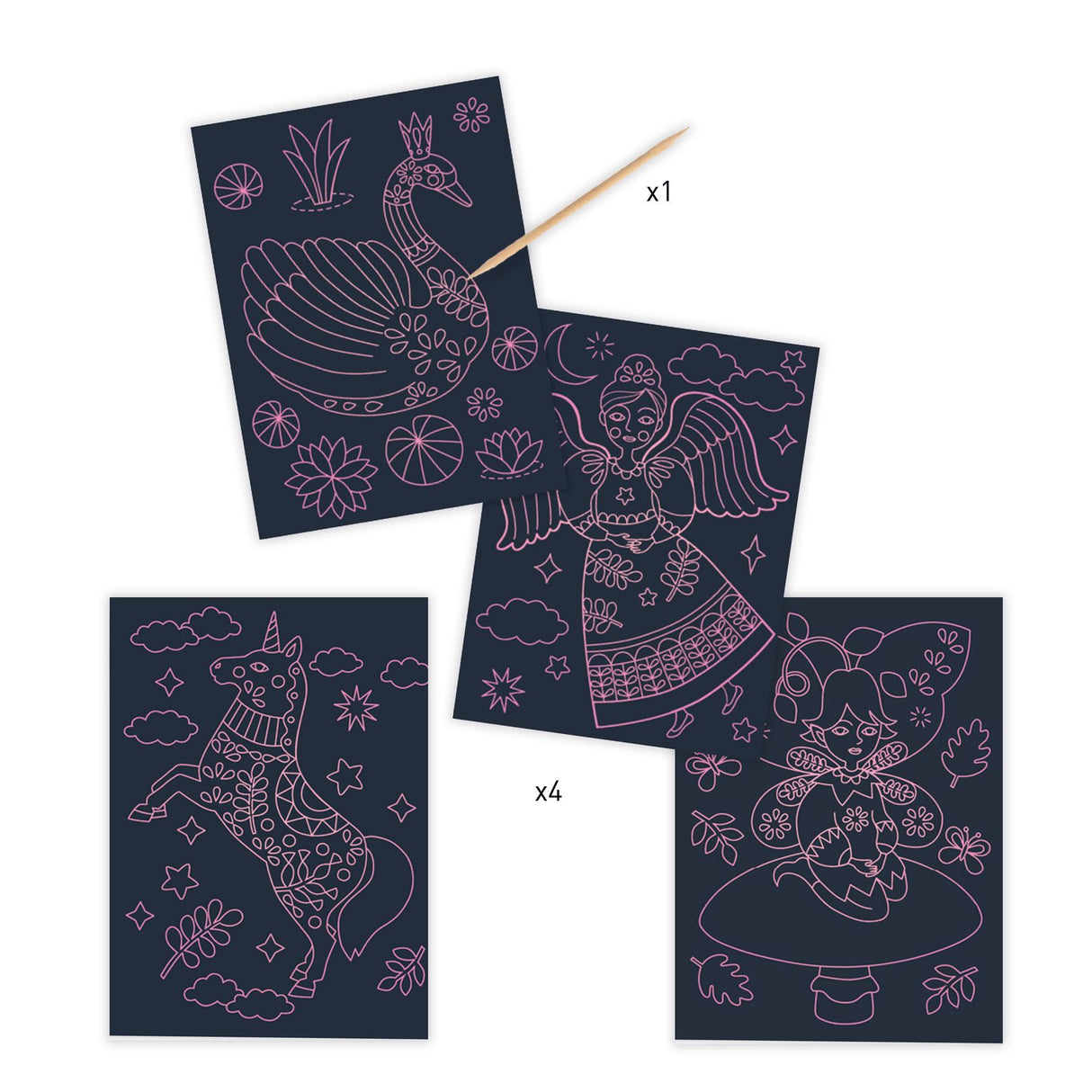 Djeco Scratch Art Kit - Wonderful World