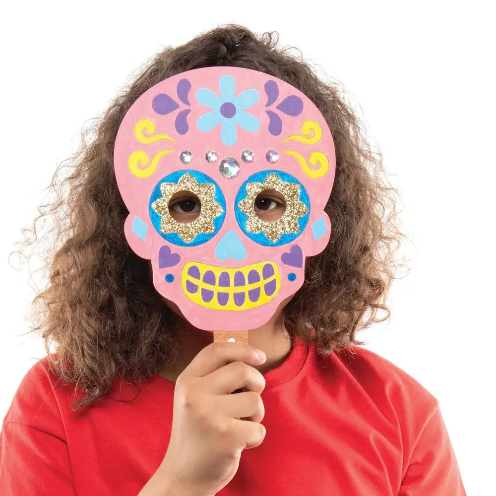Day of the Dead Wooden Masks (Pack of 4)