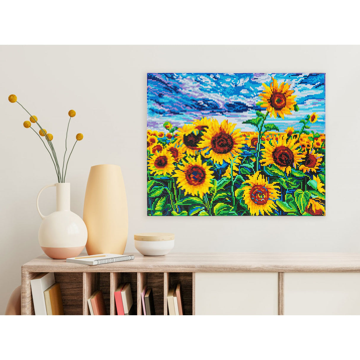 Diamond Dotz Stretched Canvas 40x50cm - Landscape with Sunflowers