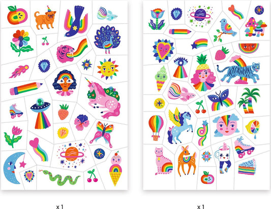 Djeco Children's Temporary Tattoos Rainbow - 2 Sheets