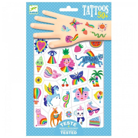 Djeco Children's Temporary Tattoos Rainbow - 2 Sheets