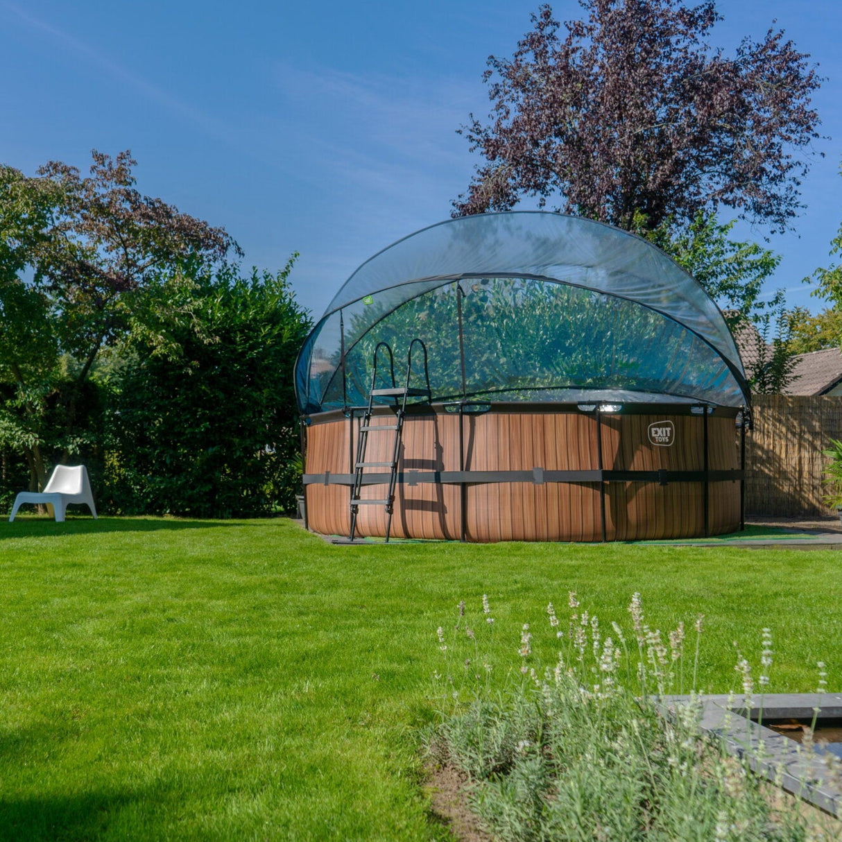 Exit toys Wooden Frame Round Pool with dome