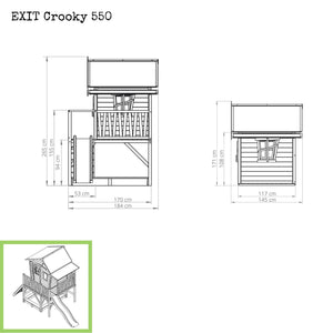 EXIT Crooky 550 Wooden Playhouse - Grey/Beige