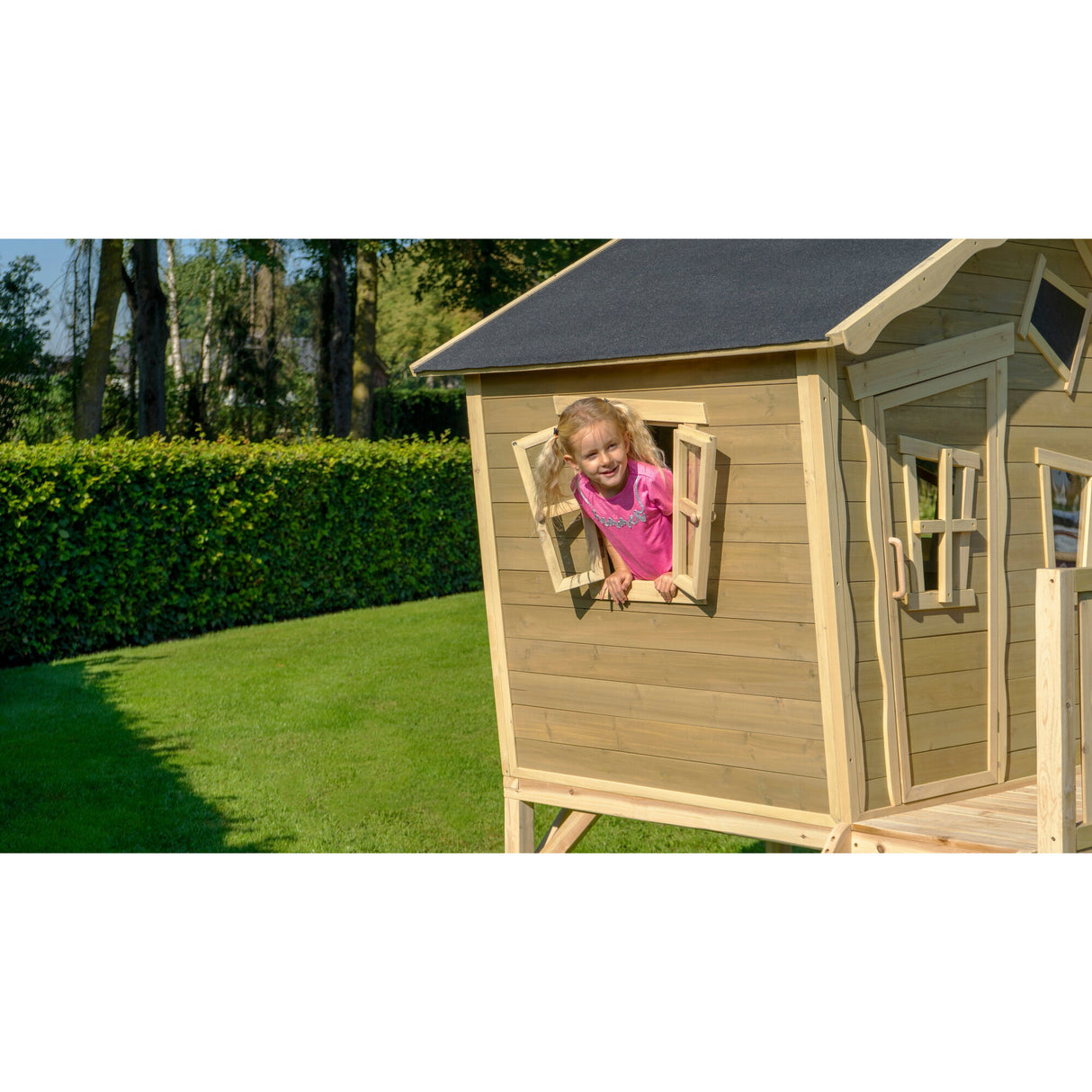 EXIT Crooky 700 Wooden Playhouse - Grey Beige