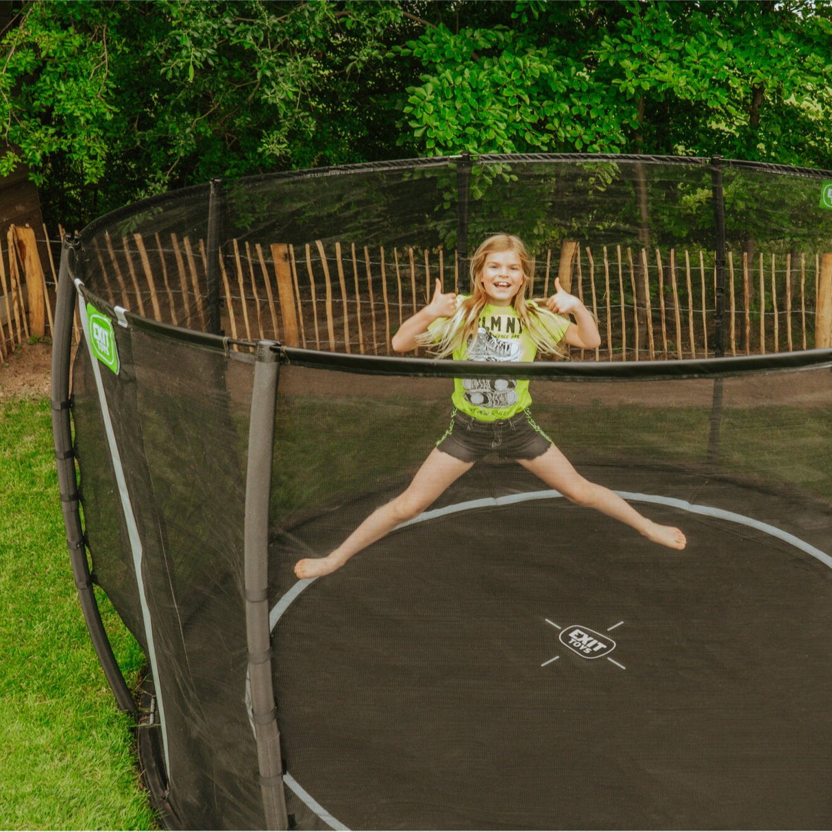 EXIT Dynamic Groundlevel Trampoline - 12 Ft (Black)
