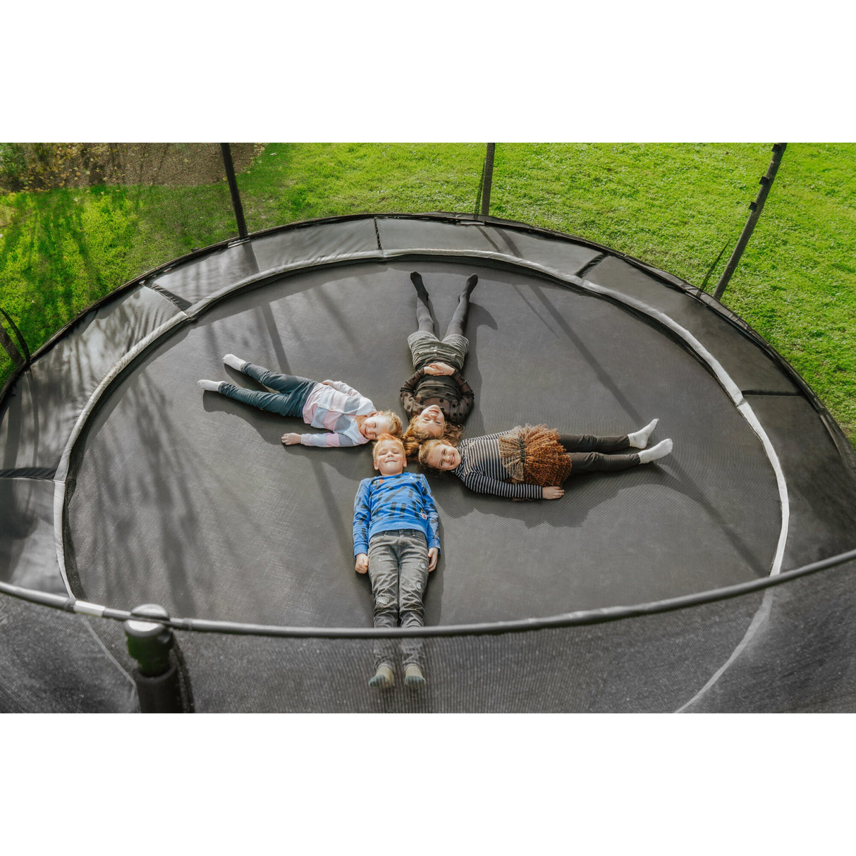 EXIT Dynamic GroundLevel Round Trampoline and Safety Net - 12 FT (Black)
