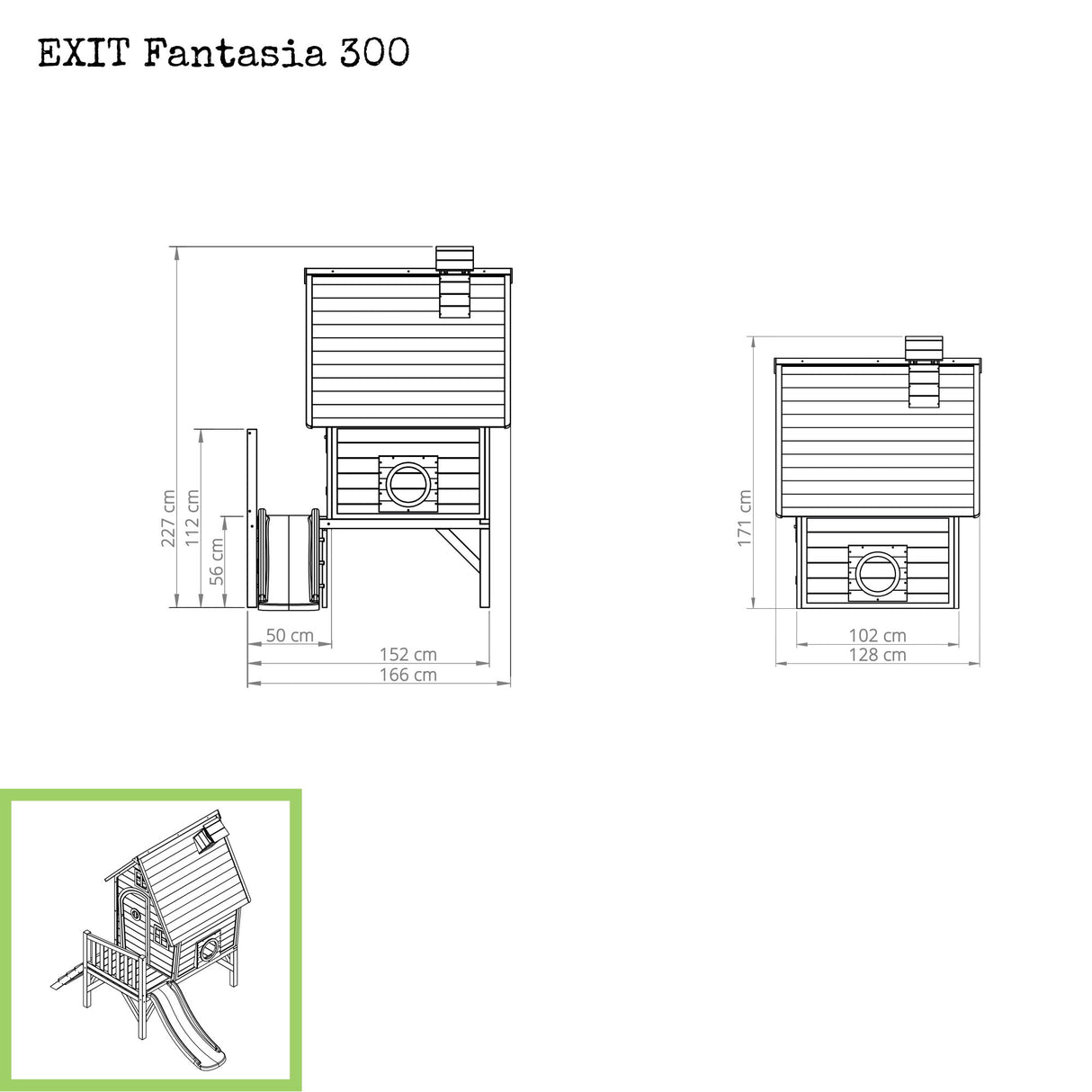 EXIT Fantasia 300 Wooden Playhouse - Natural