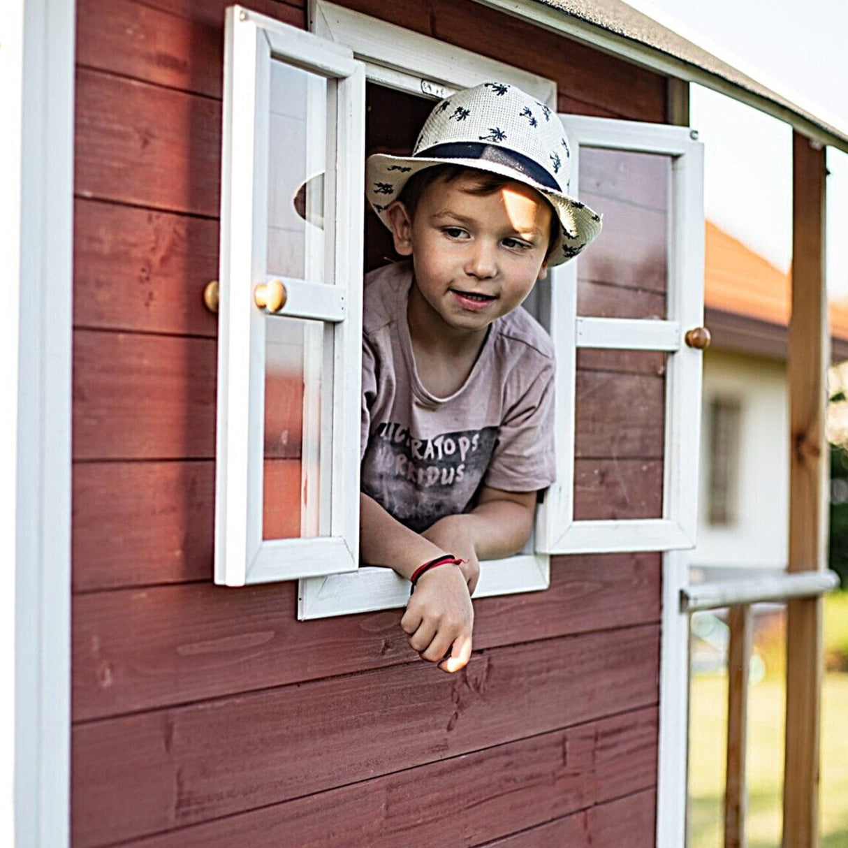 EXIT Loft 300 Red Wooden Playhouse - Red