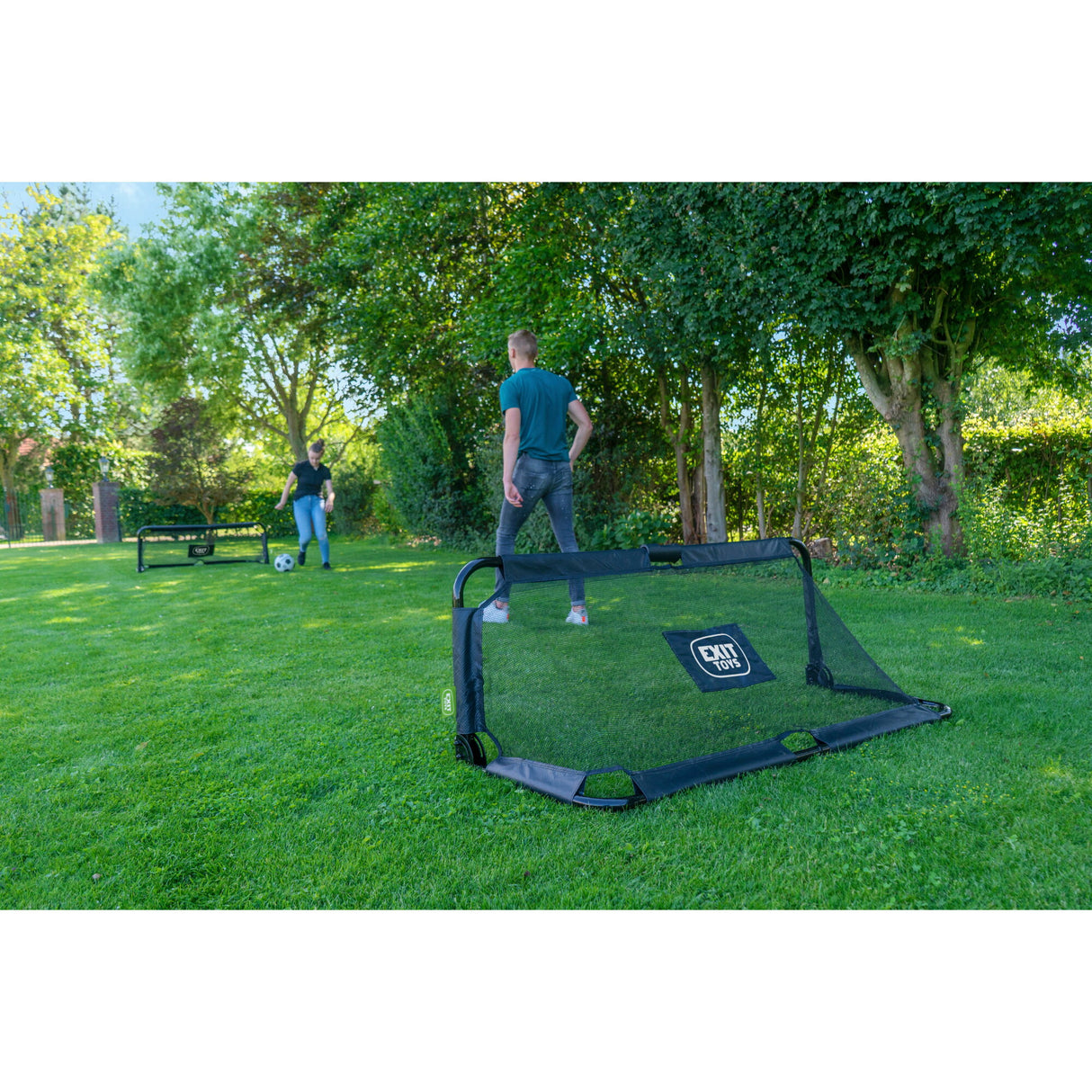 EXIT Panna Soccer Goal (Set of 2 Foldable Goals) Black