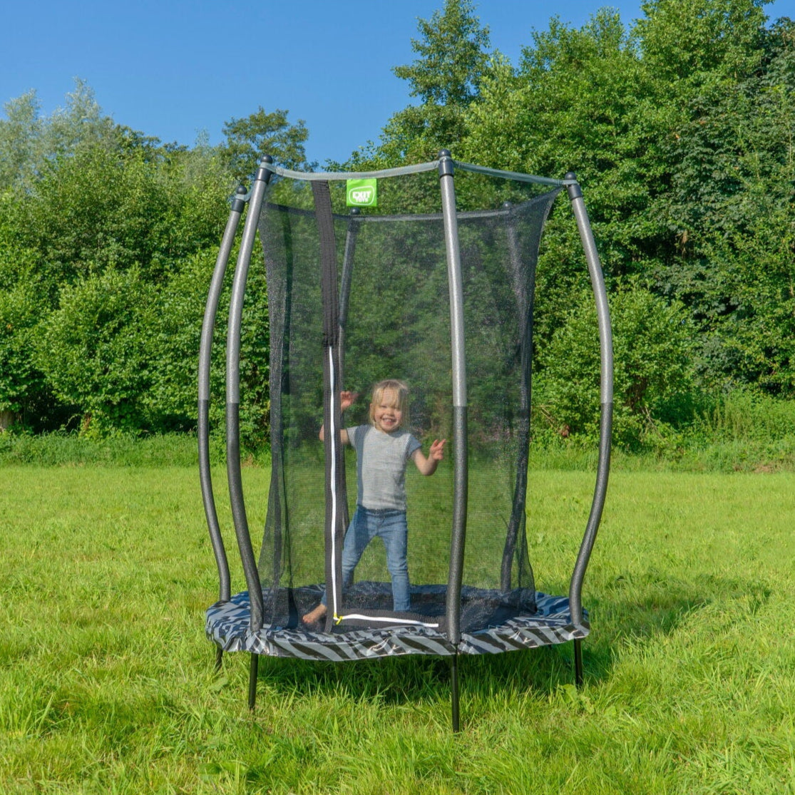 Exit Junior Round Trampoline With Safety Net - 4.5 Ft (Black/Grey)