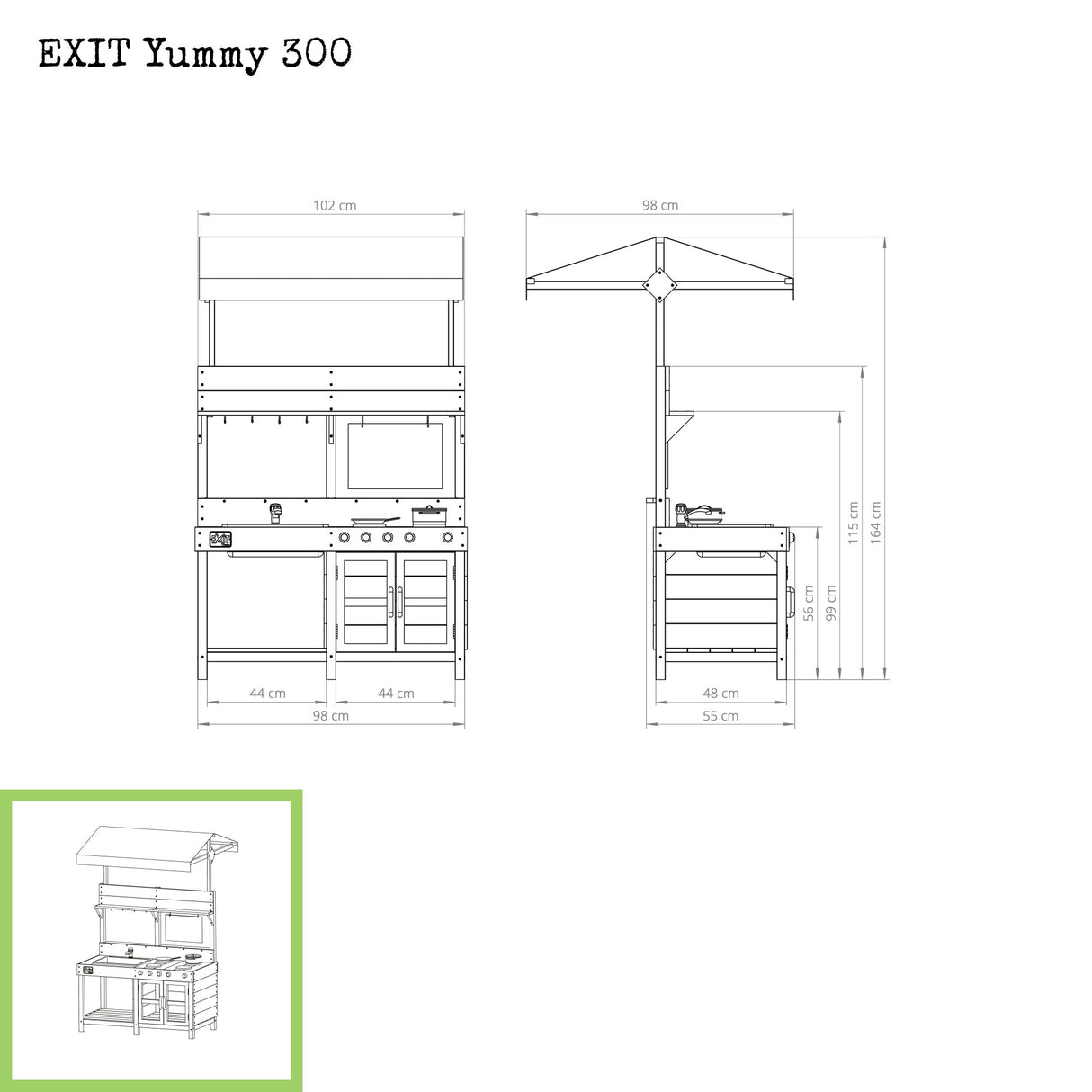 EXIT Yummy 300 Wooden Mud Kitchen - Natural