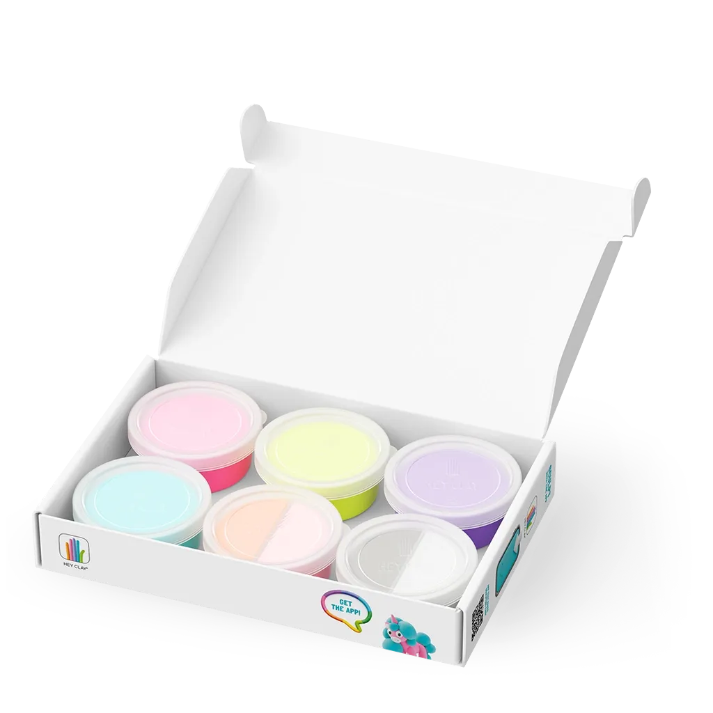 Hey Clay - Rainbow Unicorns: Brighty, Cloudy, Sparky (6 Cans)