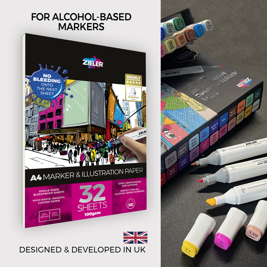 Zieler A4 Marker and Illustration Pad (32 Sheets)