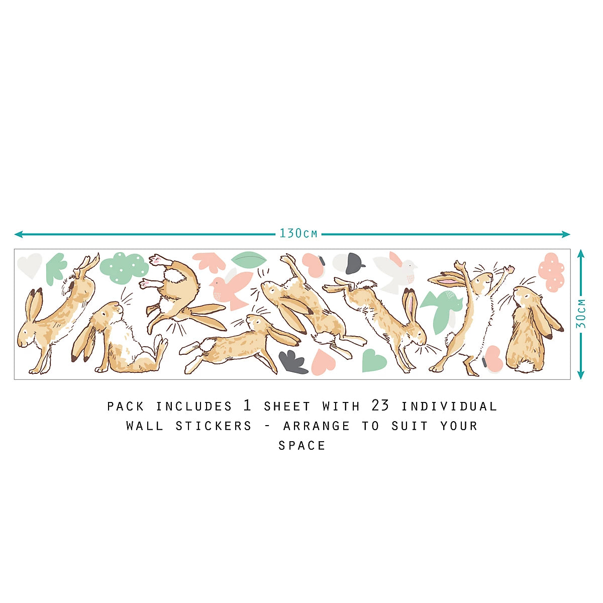 Wall Sticker Pack - Guess How Much I Love You Pastel Hares
