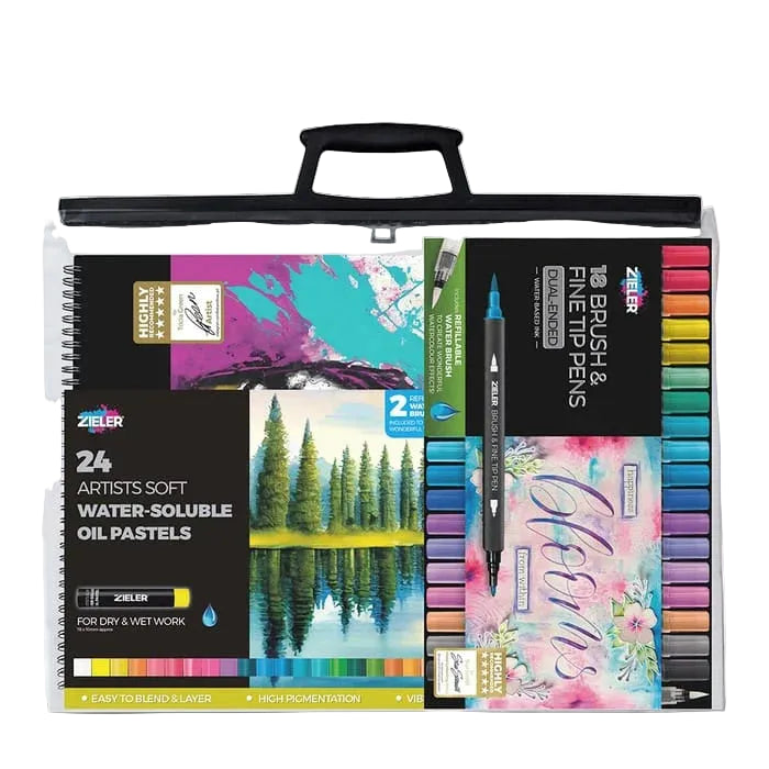 Zieler Artists Complete Colouring Set in a Clear A3 Case