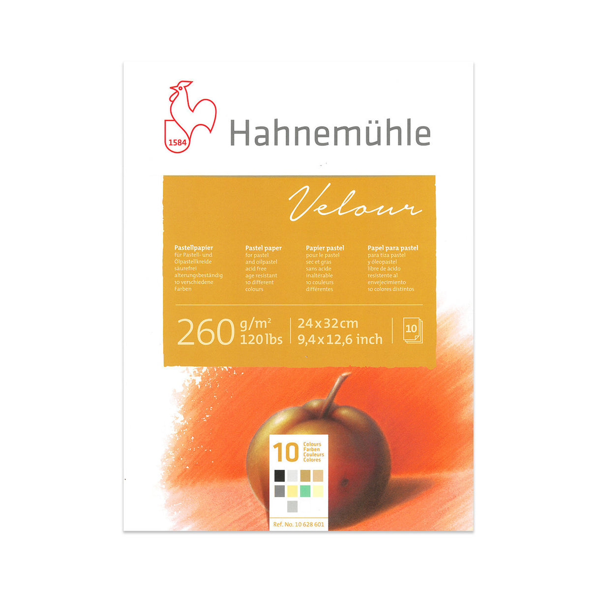 Hahnemuhle Pastel Velour Pad 24x32cm (10 Colour Sheets)