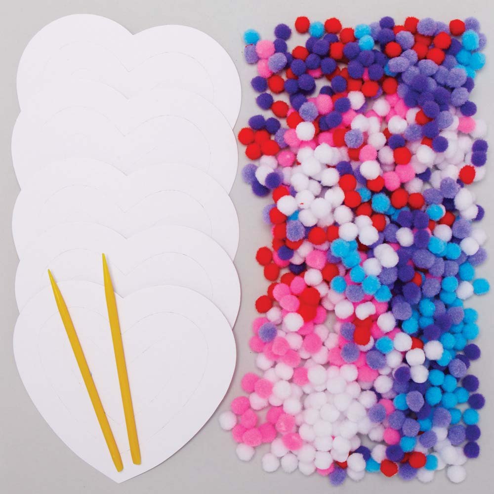 Heart Pom Pom Kits (Pack of 5)
