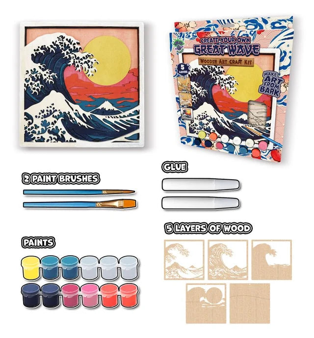 Splat Planet Wood Art Kit - Great Wave