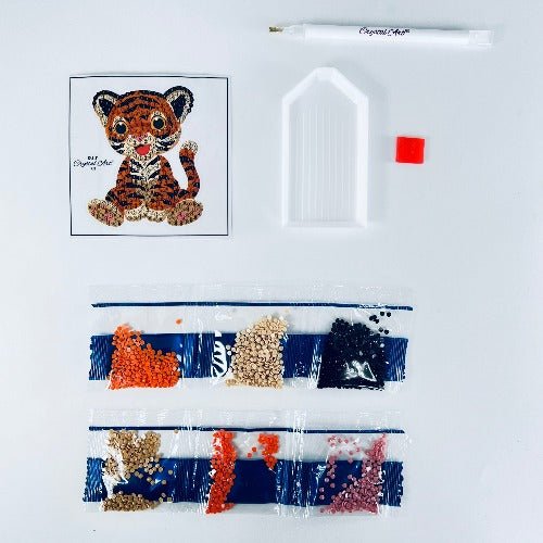 Crystal Art Sticker Motif 9x9cm - Tiger Friend