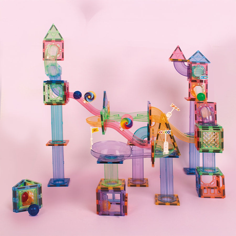 Playbox Magnetic Play Tiles - Ball Track (189 Parts)