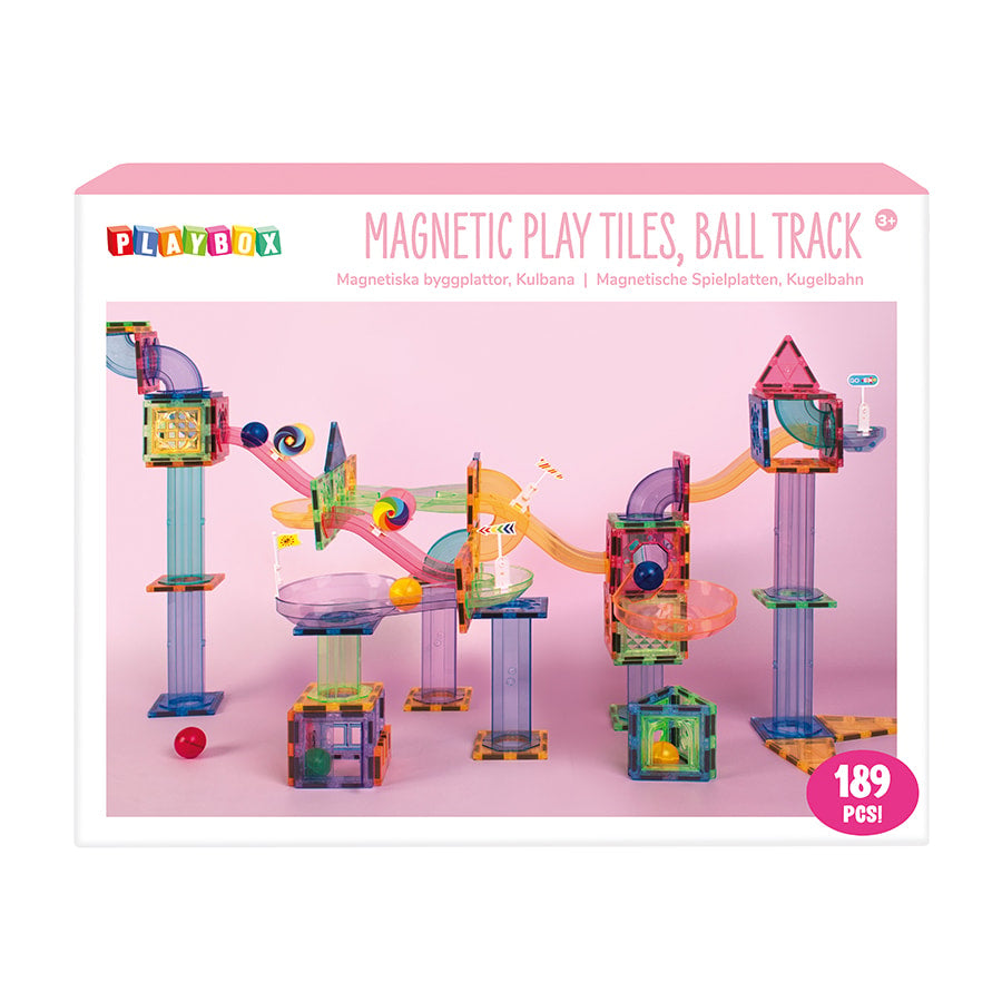 Playbox Magnetic Play Tiles - Ball Track (189 Parts)