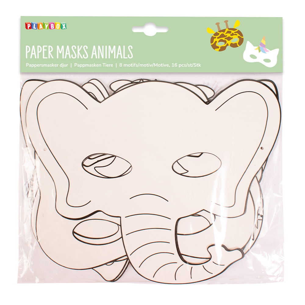 Paper Mask Animals (16 Pieces)