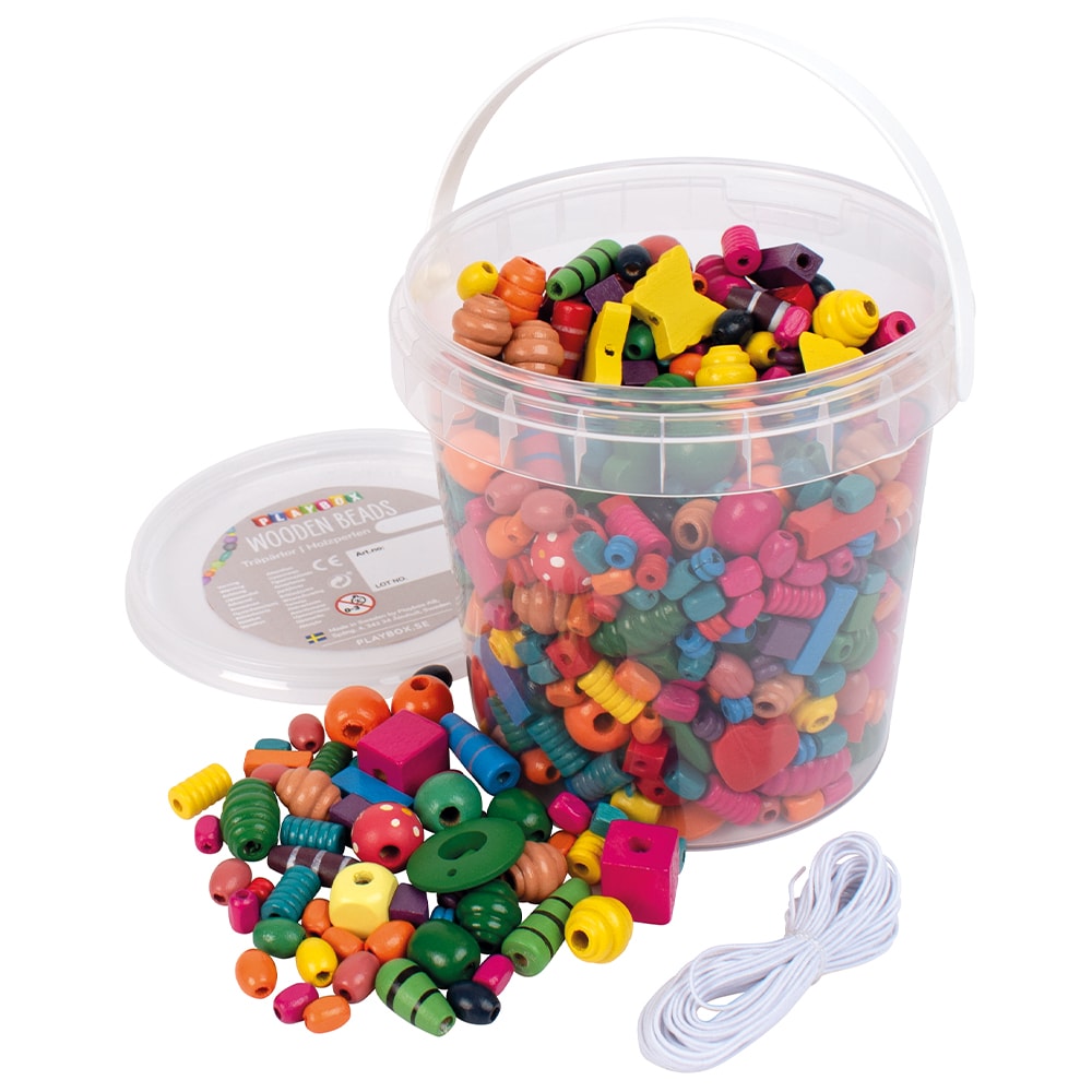 Playbox Wooden Beads 250g Bucket