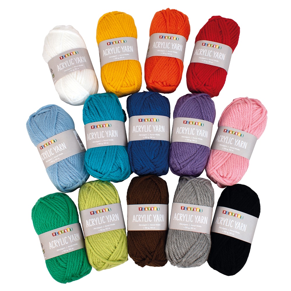 Playbox Acrylic Yarn Set - 14 Colours