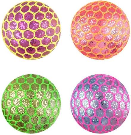 Sqieezy Glitter Mesh Ball with Light (Assortment)